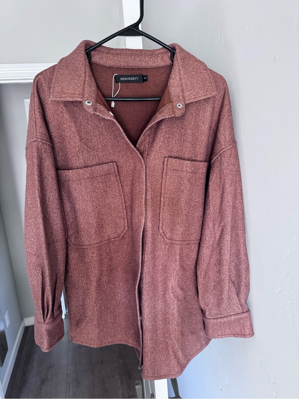 MEROKEETY Cozy Rust Brown Knit Sweater